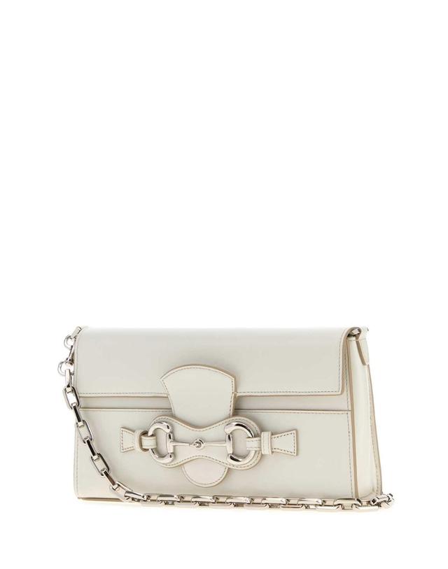 구찌 [해외직구][X45]구찌 A006KQAAGX4 9214 여성 크로스백 숄더백 미니백 탑핸들백 White leather medium Horsebit Ristretto shoulder bag 착용컷