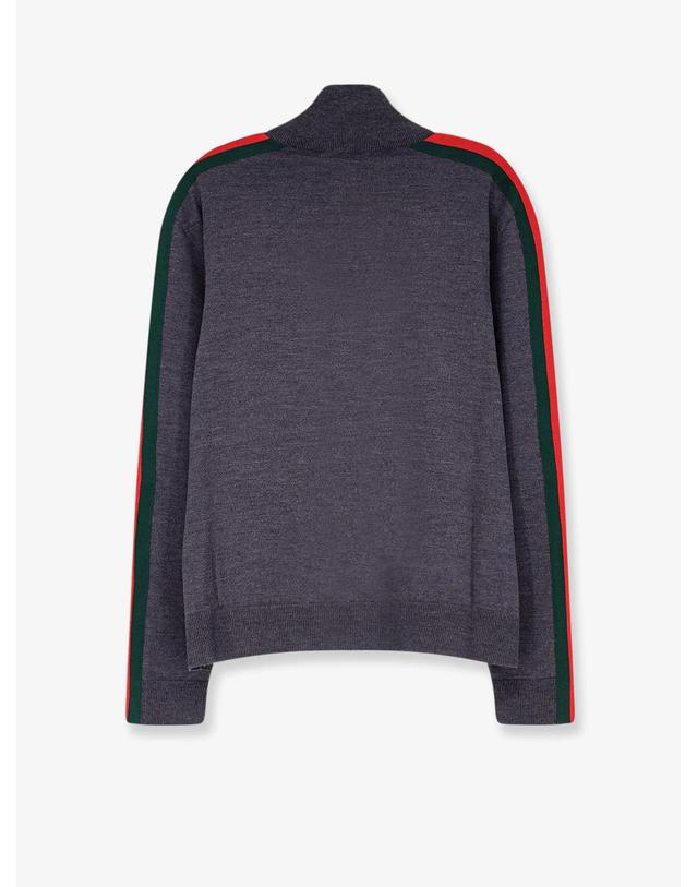 구찌 [해외직구][N85]구찌 A006L3 남성 니트 스웨터 가디건 GUCCI Fine wool cardigan with full zip and Web stripe 착용컷