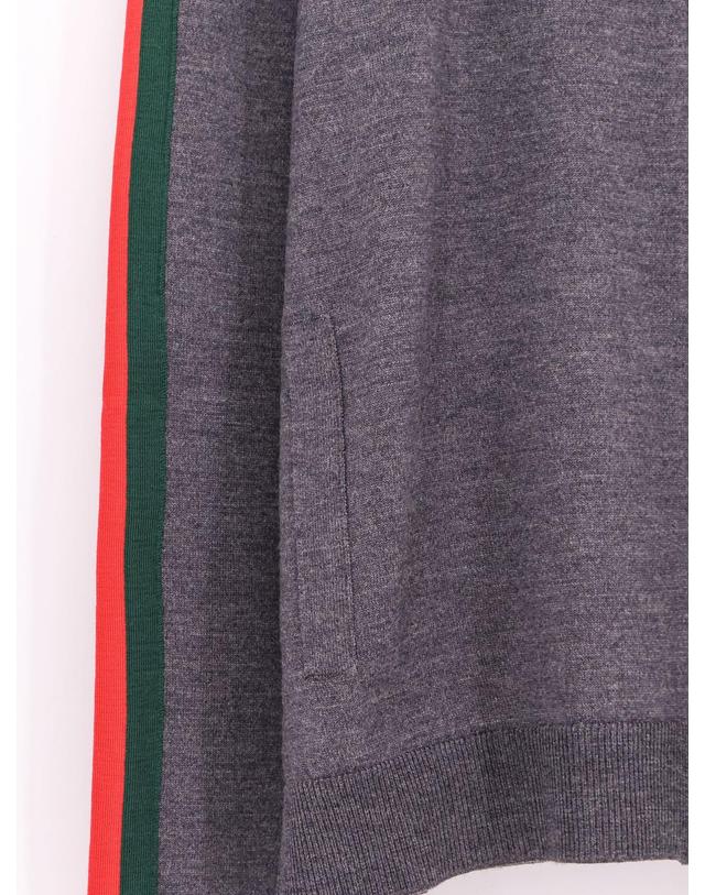 구찌 [해외직구][N85]구찌 A006L3 남성 니트 스웨터 가디건 GUCCI Fine wool cardigan with full zip and Web stripe 착용컷