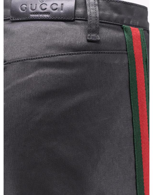 구찌 [해외직구][N85]구찌 A006GG 남성 바지 팬츠 데님 GUCCI Cotton trousers with Web stripe 착용컷