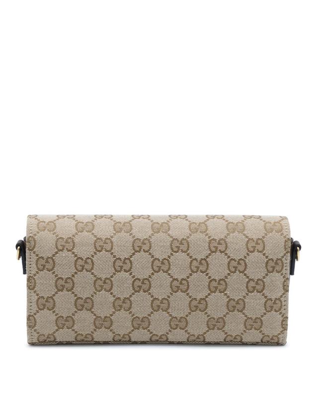 구찌 [해외직구][S27]구찌 A006YUFAGH89651 여성 가방 미니백 숄더백 SAND AND BROWN HORSEBIT GG CANVAS CHAIN WALLET 착용컷