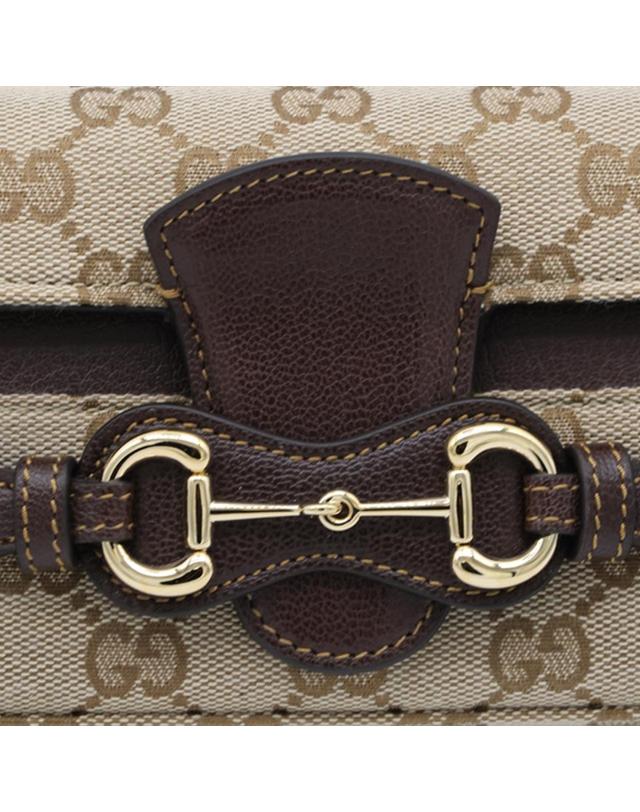 구찌 [해외직구][S27]구찌 A006YUFAGH89651 여성 가방 미니백 숄더백 SAND AND BROWN HORSEBIT GG CANVAS CHAIN WALLET 착용컷