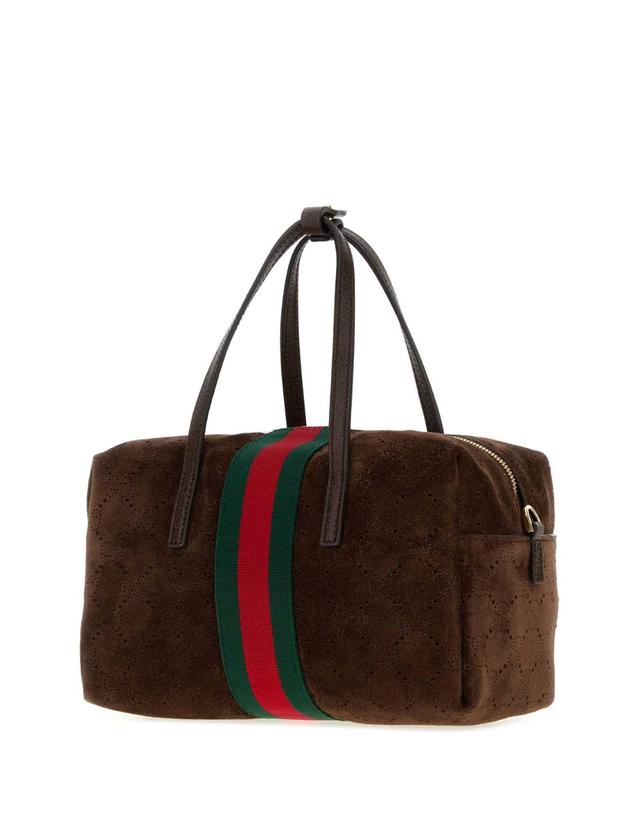 구찌 [해외직구][X45]구찌 A0070TAAHCC 2147 여성 토트백 쇼퍼백 탑핸들백 핸드백 Brown suede handbag 착용컷