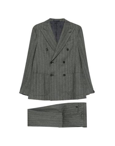 [해외직구][A94]CARUSO 510242 ASM1JD614F0750 남성 점프수트 오버롤 CARUSO CARUSO Double Breasted Pinstriped Suit