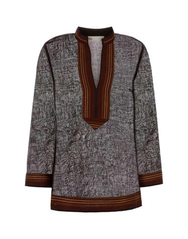 [해외직구][X45]토리버치 180051 209 여성 셔츠 남방 반팔 긴팔 블라우스 Brown linen blouse