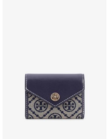 [해외직구][N85]토리버치 165029 여성 지갑 카드지갑 월렛 TORY BURCH T Monogram Envelope leather and T monogram fabric wallet