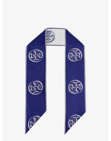 [해외직구][N85]토리버치 174863 여성 타이 스카프 악세사리 TORY BURCH Medallion Logo Ribbon silk tie