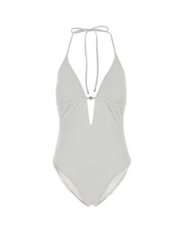 [해외직구][X45]토리버치 178581 100 여성 수영복 비키니 커버업 스윔웨어 White stretch nylon swimsuit