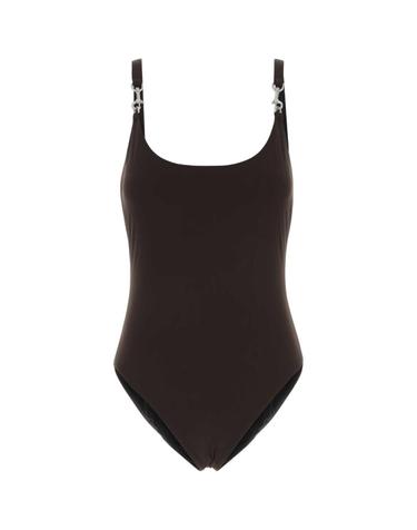[해외직구][X45]토리버치 175262 202 여성 수영복 비키니 커버업 스윔웨어 Dark brown stretch nylon swimsuit