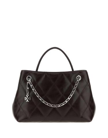 [해외직구][X45]토리버치 185887 200 여성 토트백 쇼퍼백 탑핸들백 핸드백 Dark brown leather small Fleming handbag