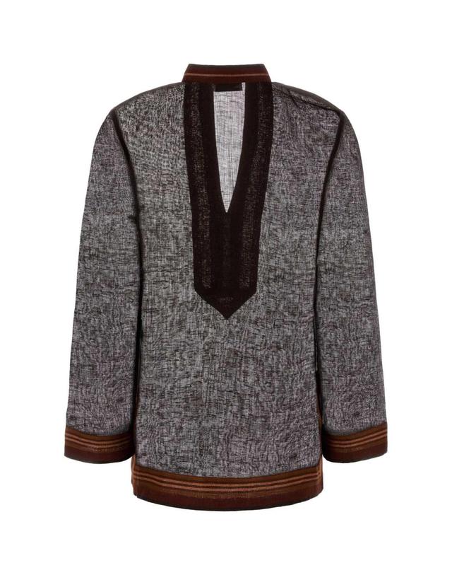 토리버치 [해외직구][X45]토리버치 180051 209 여성 셔츠 남방 반팔 긴팔 블라우스 Brown linen blouse 착용컷