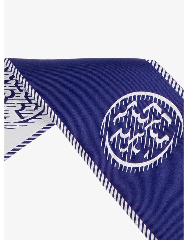 토리버치 [해외직구][N85]토리버치 174863 여성 타이 스카프 악세사리 TORY BURCH Medallion Logo Ribbon silk tie 착용컷
