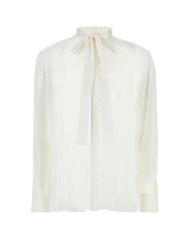 [해외직구][X45]돌체앤가바나 F5T27TFU1AT W0800 여성 셔츠 남방 블라우스 White silk shirt