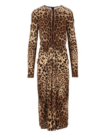 [해외직구][A94]돌체앤가바나 F615DTFS8DMHY13M 여성 미디원피스 드레스 DOLCE GABBANA DOLCE GABBANA Viscose Jersey Dress With A Leopard Print