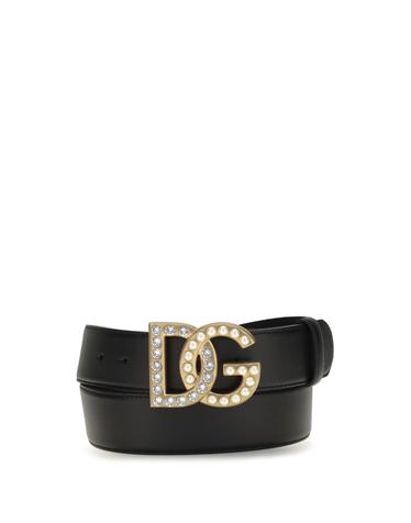 [해외직구][K68]돌체앤가바나 BE1576AQ339 8S574 여성 벨트 허리띠 서스펜더 여자벨트 Leather Belt with crystal DG logo