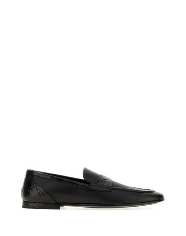 [해외직구][X45]돌체앤가바나 A50698A2J75 8B956 남성 슬리퍼 샌들 플립플랍 조리 Black leather loafers