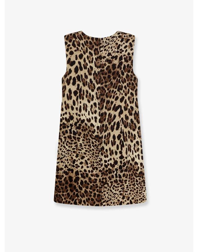 돌체앤가바나 [해외직구][N85]돌체앤가바나 F6VE2T 여성 원피스 드레스 점프수트 DOLCE GABBANA Stretch silk dress with Leopard print 착용컷