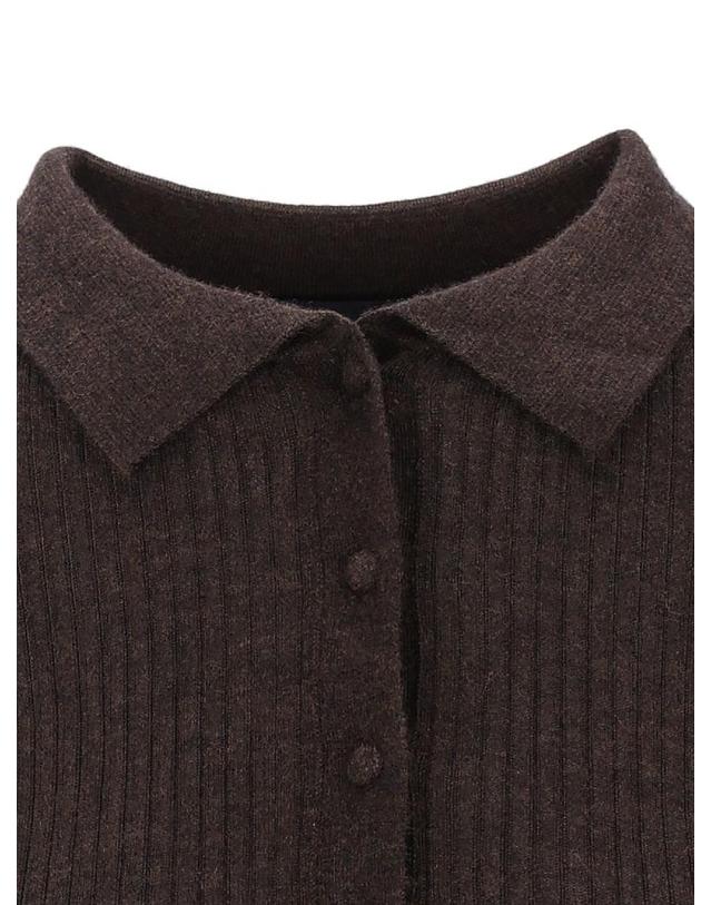아치포 아치4 [해외직구][A94]ARCH4 KNJP24219MOCHA MARL 여성 니트 스웨터 ARCH4 ARCH4 Maja Ribbed Polo Sweater 착용컷