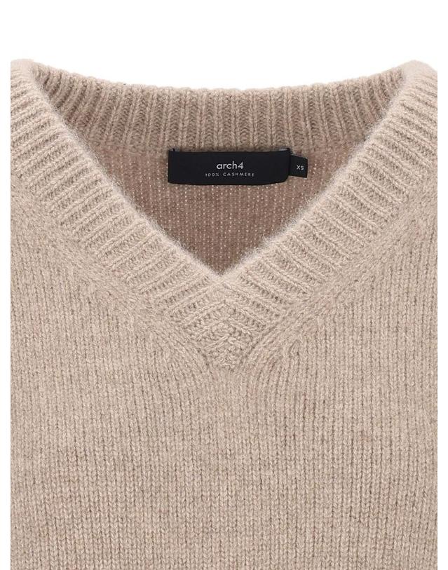 아치포 아치4 [해외직구][A94]ARCH4 KNJP2510BEIGE MELANGE 여성 니트 스웨터 ARCH4 ARCH4 Estelle V Neck Sweater 착용컷