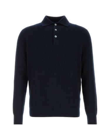 [해외직구][X45]FEDELI MU006551 12 남성 폴로 피케셔츠 Midnight blue wool blend polo shirt