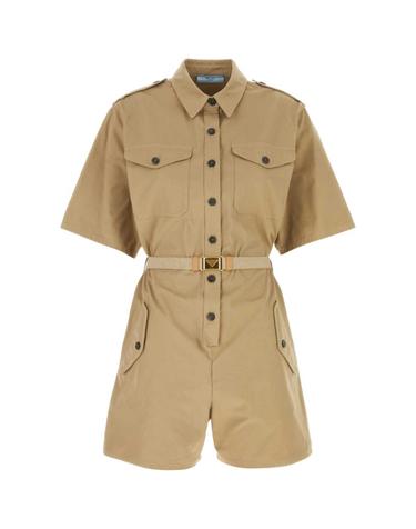 [해외직구][X45]프라다 P293HTSOOO14WQ F0241 여성 점프수트 오버롤 Khaki cotton jumpsuit