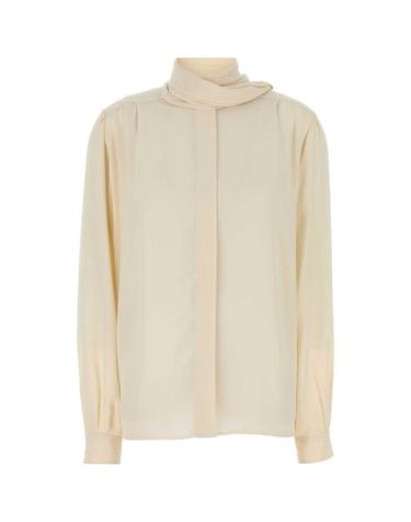 [해외직구][X45]프라다 P416ISOOO167C F0304 여성 셔츠 남방 블라우스 Ivory silk shirt