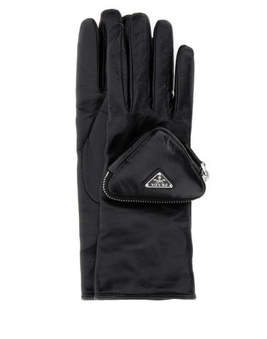 [해외직구][X45]프라다 1GG1412DWZ F0002 여성 장갑 글로브 니트 가죽 Black leather gloves