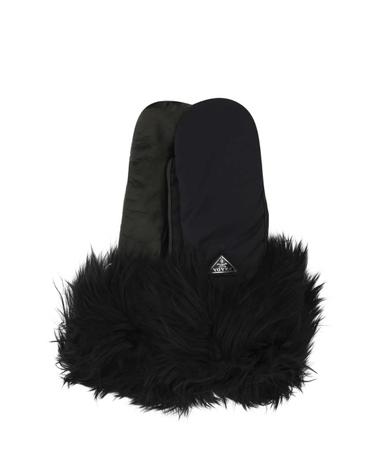 [해외직구][X45]프라다 1GG1092DEV F0002 여성 장갑 글로브 니트 가죽 Black nylon and nappa leather gloves