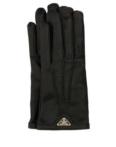 [해외직구][X45]프라다 1GG74C038 F0002 여성 장갑 글로브 니트 가죽 Black nappa leather gloves