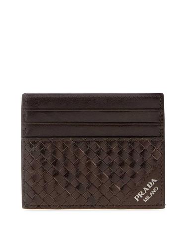 [해외직구][X45]프라다 2MC2232BE1 F0038 남성 반지갑 장지갑 카드지갑 머니클립 Dark brown leather card holder