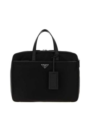 [해외직구][X45]프라다 2VE0292DMH F0002 남성 서류가방 토트백 브리프케이스 Black canvas briefcase
