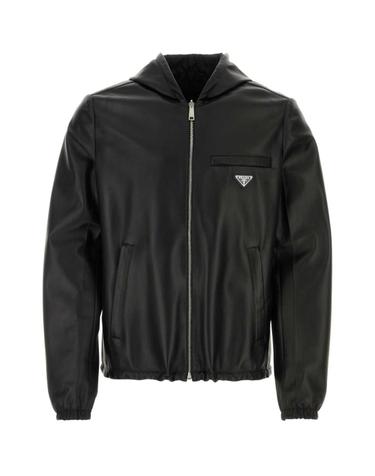 [해외직구][X45]프라다 UPW281SOOO038 F0002 남성 데님 패딩 베스트 다운 블레이저 봄버 Black nappa leather reversible jacket