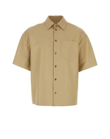 [해외직구][X45]프라다 UPC209SOOO136K F0241 남성 셔츠 남방 긴팔 반팔 Beige leather shirt