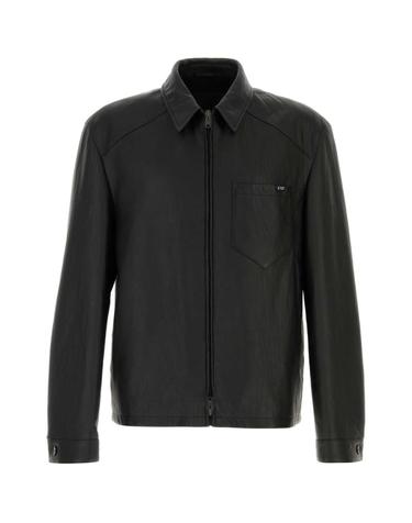 [해외직구][X45]프라다 UPW615SOOO19WC F0002 남성 데님 패딩 베스트 다운 블레이저 봄버 Black leather jacket