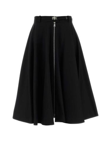 [해외직구][X45]프라다 P10B2HSOOO1ACZ F0002 여성 스커트 치마 롱 미디 미니스커트 Black wool blend skirt