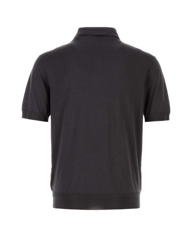 프라다 [해외직구][X45]프라다 UMF186SOOO18KL F0003 남성 폴로 피케셔츠 Dark brown silk polo shirt 착용컷