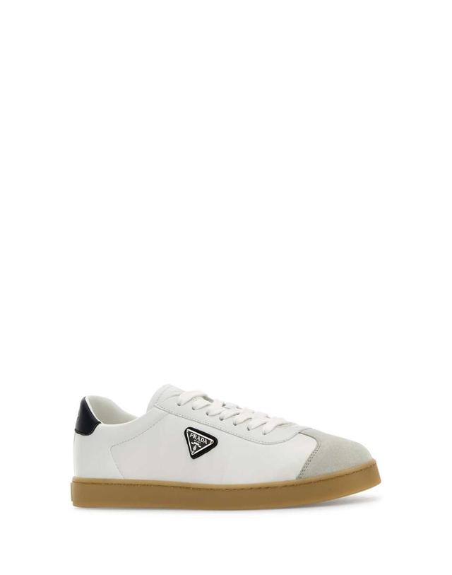 프라다 [해외직구][X45]프라다 2EE394FG000Y5T F0944 남성 스니커즈 단화 남자스니커즈 White Napa leather sneakers 착용컷