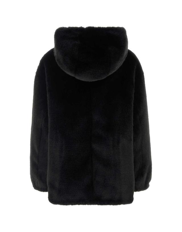 프라다 [해외직구][X45]프라다 PZV016SOOO12DH F0002 여성 자켓 베스트 블레이저 봄버 데님 Black eco fur reversible jacket 착용컷