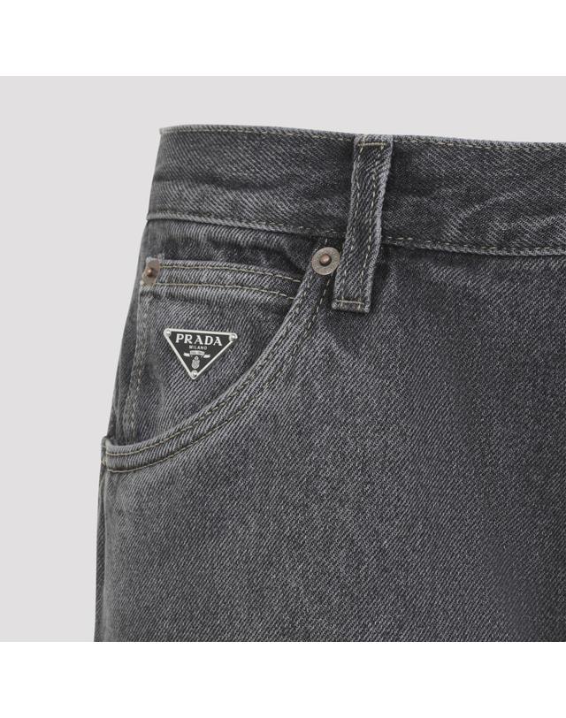 프라다 [해외직구][D14]프라다 GEP457SOOO6288 F0557 BLACK 남성 데님진 청바지 하의 Prada Five Pocket Jeans 착용컷