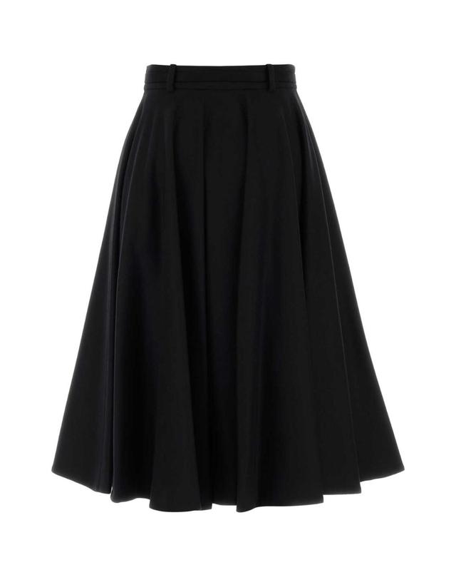 프라다 [해외직구][X45]프라다 P10B2HSOOO1ACZ F0002 여성 스커트 치마 롱 미디 미니스커트 Black wool blend skirt 착용컷