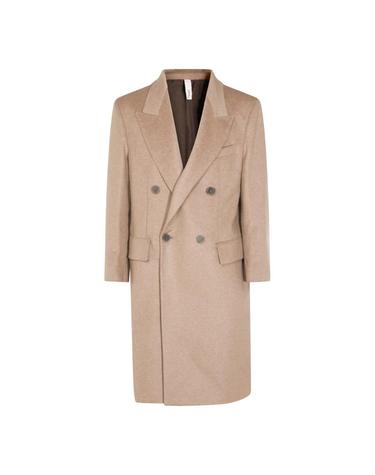 [해외직구][S27]HEVO MARTINAFRANCAI8401109 남성 트렌치코트 하프코트 오버코트 롱코트 자켓 로고 BEIGE CASHMERE COAT