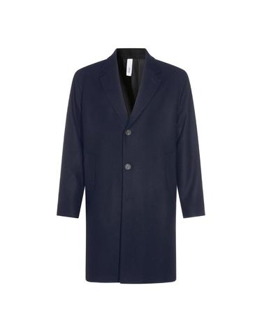 [해외직구][S27]HEVO CASSANOI7404013 남성 트렌치코트 하프코트 오버코트 롱코트 자켓 로고 NAVY WOOL COAT