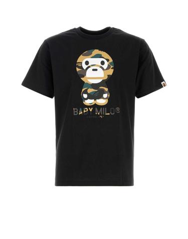 [해외직구][X45]베이프 002TEM301006M BLACKXYELLOW 남성 티셔츠 민소매 탑 Black cotton 1st Camp Baby Milo t shirt