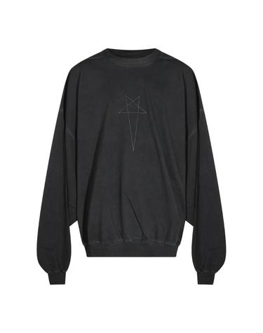 [해외직구][B47]릭오웬스 DU02F6267RIGDP413918 남성 티셔츠 상의 탑 FADED BLACK COTTON HUN T SHIRT