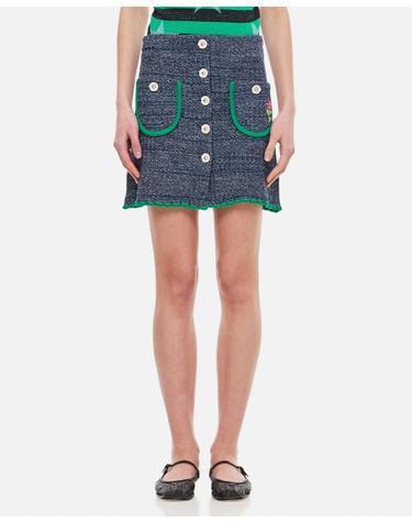 [해외직구][G95]Cormio CHIARACOTTONBLUEWSILVERGLITTER 여성 스커트 치마 CHIARA COTTON MINISKIRT