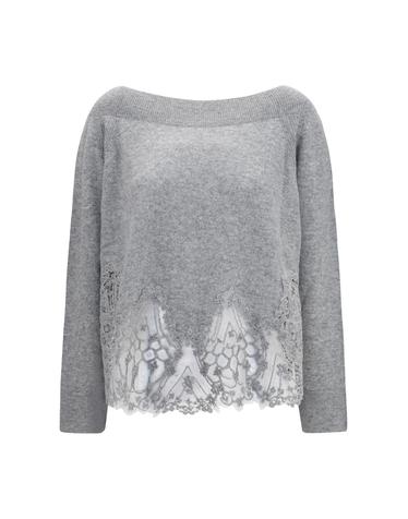 [해외직구][K68]ERMANNO SCERVINO D495M312APTPYU N1704 여성 니트 스웨터 가디건 Boat neck lace Sweater