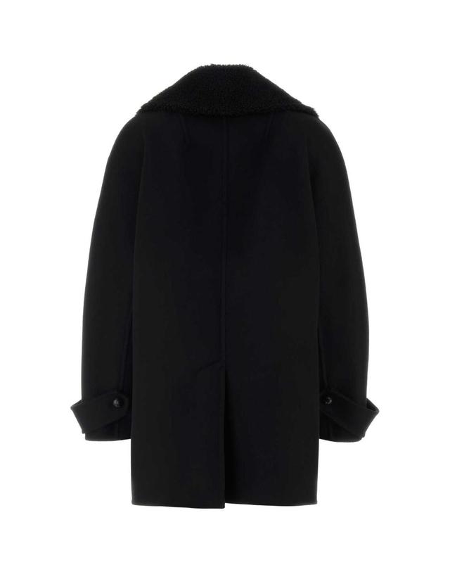 에르마노 설비노 [해외직구][X45]ERMANNO SCERVINO D476D702SHNKW 95708 여성 코트 하프 롱 트렌치 오버코트 코트자켓 Black wool coat 착용컷