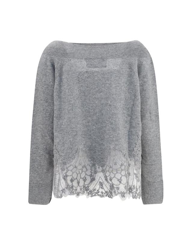 에르마노 설비노 [해외직구][K68]ERMANNO SCERVINO D495M312APTPYU N1704 여성 니트 스웨터 가디건 Boat neck lace Sweater 착용컷