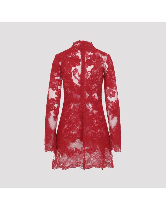 에르마노 설비노 [해외직구][D14]ERMANNO SCERVINO D492Q725APZBD 91559 SCARLET 여성 원피스 드레스 Ermanno Scervino Lace Mini Dress 착용컷