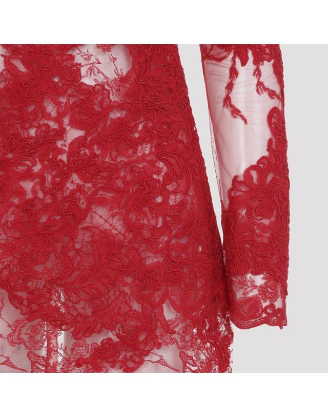 에르마노 설비노 [해외직구][D14]ERMANNO SCERVINO D492Q725APZBD 91559 SCARLET 여성 원피스 드레스 Ermanno Scervino Lace Mini Dress 착용컷